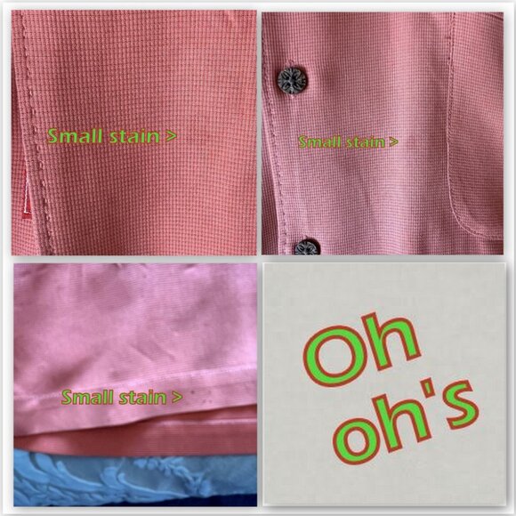 Peach-Colour Tommy Bahama Short Sleeve Weaved Silk/Cotton Shirt! - Picture 8 of 16